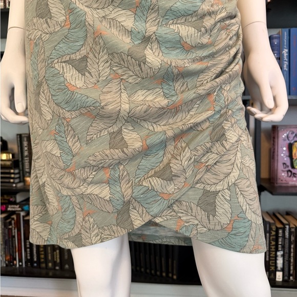 Nine West Leaf Pattern Midi Dress - Green and Beige - Picture 2 of 9